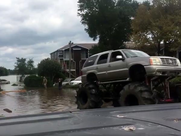 Monster Trucks To The Rescue | Monster Trucks Show Their Worth In Hurricane Harvey Rescue Situations