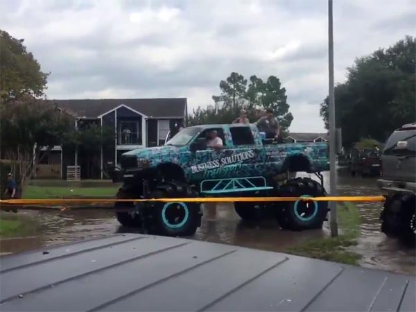 Monster Trucks To The Rescue | Monster Trucks Show Their Worth In Hurricane Harvey Rescue Situations
