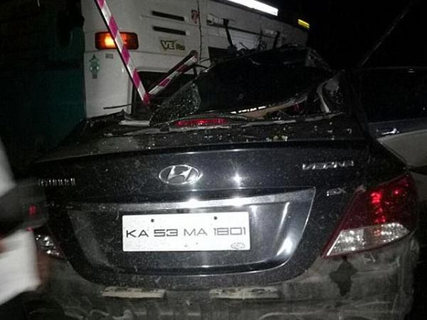 Hyundai Verna Crashes Into Truck Killing Four Students Inside It