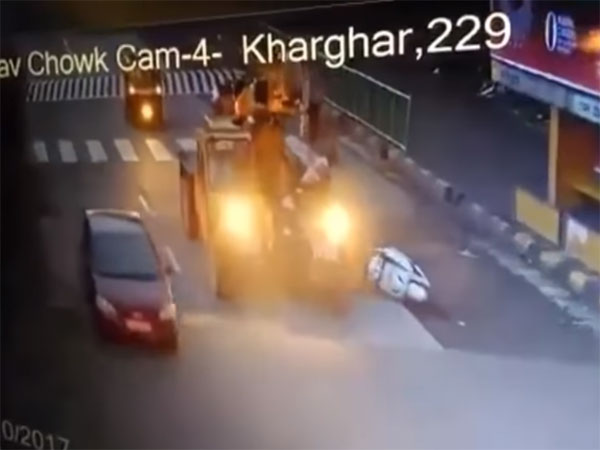 Women On Scooter Crushed By Hydraulic Crane While Changing Lane