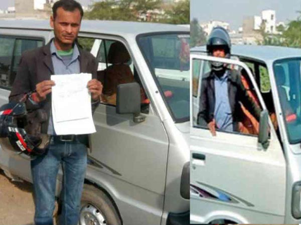 Man Fined For Not Wearing Helmet While Driving In Rajasthan