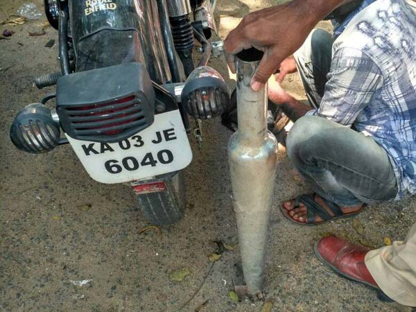Royal Enfield Exhausts Crushed Under Road Roller By Traffic Police