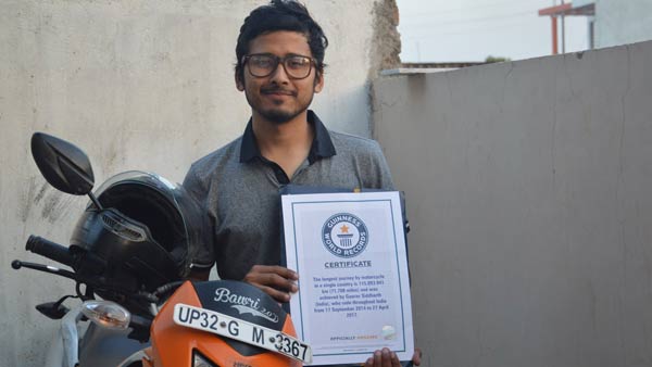 25-Year-Old Gaurav Siddharth Rides A Hero Impulse Into The Guinness World Records