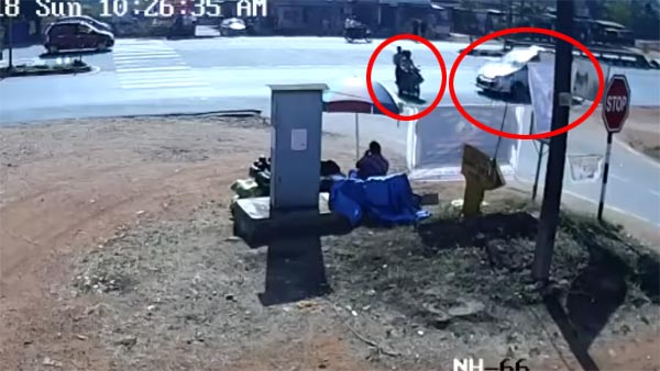 Toyota Innova Crashes Into Bajaj Pulsar; Three People Seriously Injured