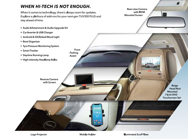 Mahindra TUV300 Plus Accessories Revealed