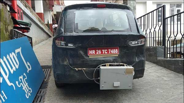 2018 Maruti Ertiga Facelift Spotted In India With Emission Testing Equipment
