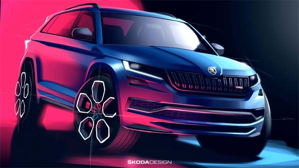 Skoda Kodiaq RS Official Sketches Revealed Ahead Of Global Debut