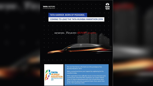 Tata Harrier SUV To Lead The Mumbai Marathon In January 2019