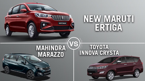 Maruti Ertiga 2018 Vs Marazzo Vs Innova Crysta: Specifications, Design, Features & Other Details