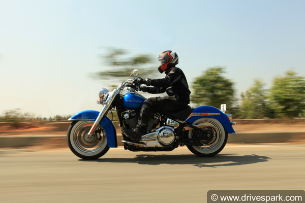 harley davidson softail deluxe running shot