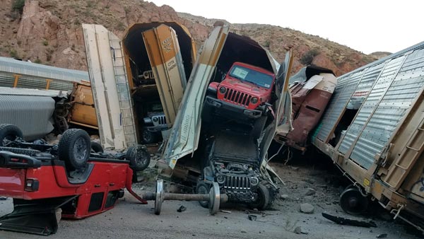 Jeep Loses Dozens Of SUVs And Pick Up Trucks After Train Accident