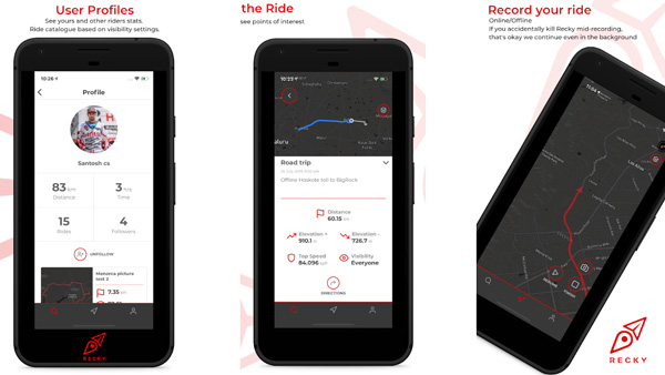 Recky App For World Motorcyclists Launched By CS Santosh