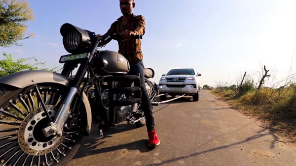 Video: Royal Enfield Classic 350 Towing Toyota Fortuner & Its Effect On The Engine