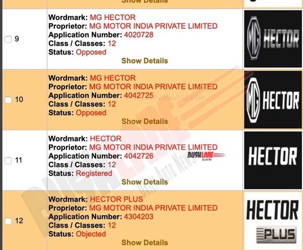 MG Hector Plus Third Row Seating SUV Variant Name Registered: Will Rival The Upcoming Tata Gravitas