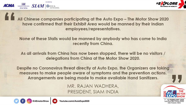 Auto Expo 2020: Coronavirus Precautionary Measures