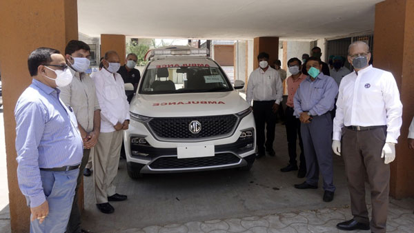 MG Hector Modified Into Ambulance Donated To Vadodara Healthcare Authorities To Support Fight Against COVID-19