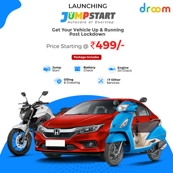 Droom Jumpstart Doorstep Vehicle Service Announced For Bikes, Scooters & Cars