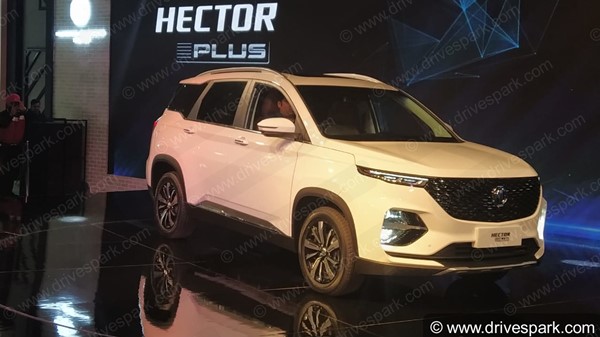 Spy Pics: MG Hector Plus Spied Testing Ahead Of India Launch Soon, Spied Next To The Toyota Innova Crysta