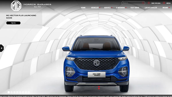 MG Hector Plus Listed On Website Ahead Of India Launch Next Month