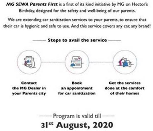 MG Motors Launches Sewa Parents First Initiative: Read More To Find Out