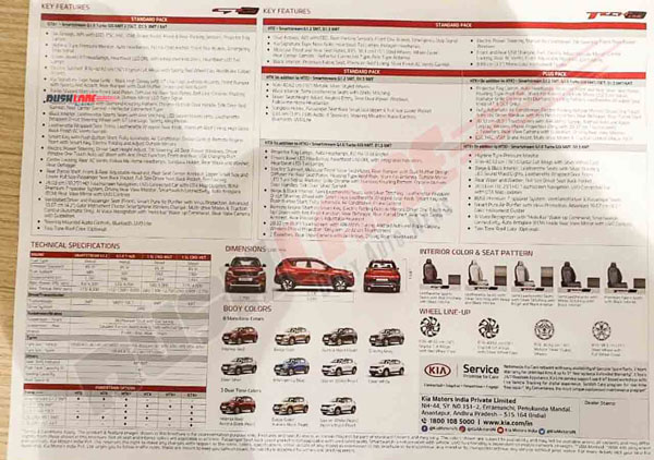 Kia Sonet Brochure Leaked Ahead Of India Launch: Details And Specifications