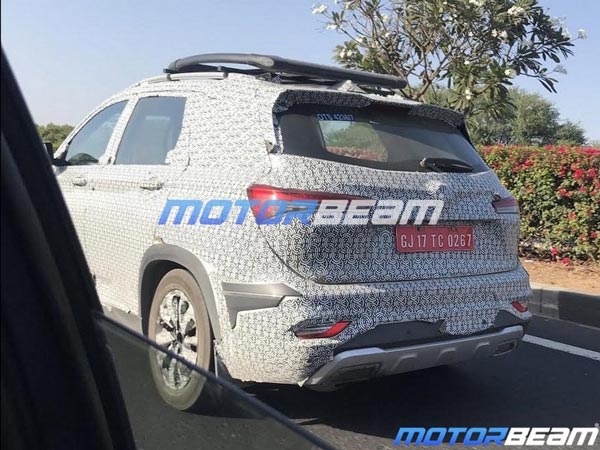 Spy Pics: MG Hector Plus Seven Seater SUV Spotted Testing Ahead Of Launch