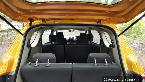 the Triber AMT gets a traditional gear lever that gives the driver the option of manual shifting.