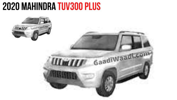 Spy Pics: New Mahindra TUV300 Plus Patent Images Leaked Ahead Of Launch