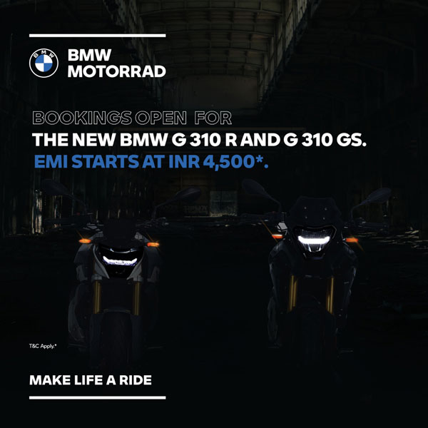 BMW G 310 R, G 310 GS BS6 Low EMI Finance Scheme Introduced Ahead Of Launch