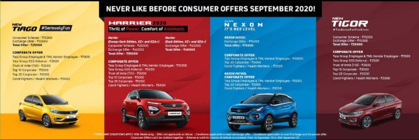 Tata Cars Offers In September: Cash Discounts, Exchange Bonuses, & More