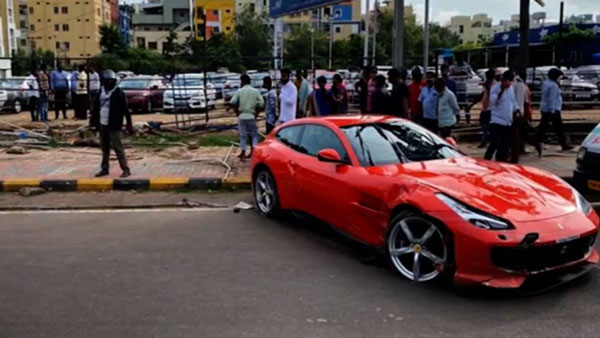 Hyderabad Ferrari Car Accident Kills 50-Year Old Watchman In Madhapur: Driver Of Speeding Supercar Arrested & Case Filed Against Him