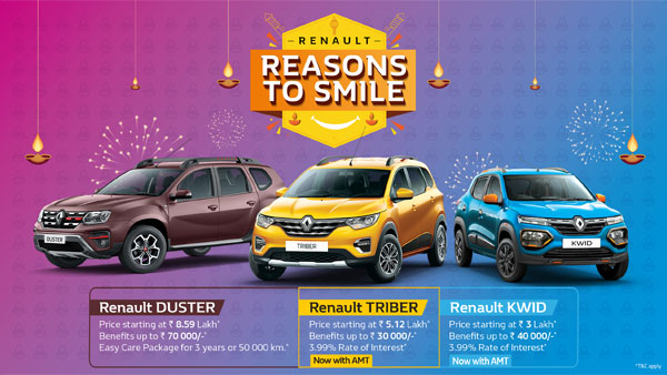 Diwali 2020: Renault Car Discounts & Benefits In October 2020 For Kwid, Triber & Duster 