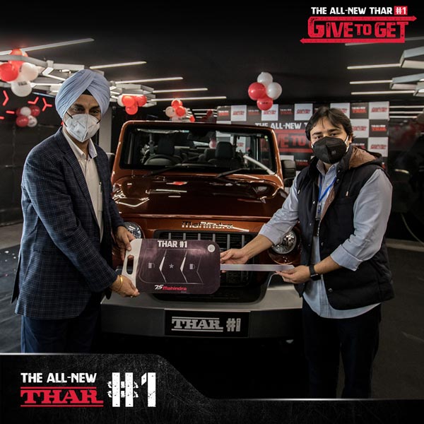 New Mahindra Thar Deliveries Begin: #1 Auctioned SUV Delivered To Aakash Minda
