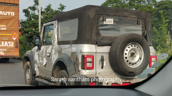 Spy Pics: Mahindra Thar Spotted Testing In New Silver Paint Scheme With Partial Camouflage