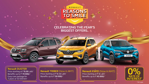 Renault Car Discounts & Year-End Benefits Announced: Special Offers Of Up To Rs 70,000 Available On Duster, Triber & Kwid Models In December 2020