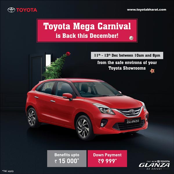 Toyota Announces New Finance Schemes Mega Carnival On All Models: Offers, Interest & Other Details