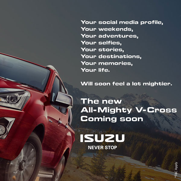 Isuzu D-Max V-Cross BS6 Teased Once Again By The Company: Here Are The Details!