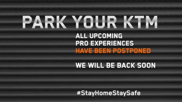 KTM Postpones Pro Experience Rides; Says ‘Park Your KTM’