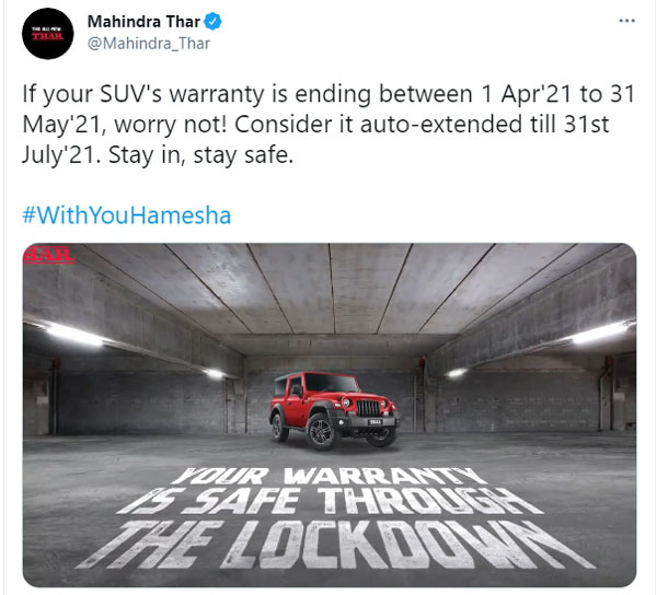 Mahindra Extends The Warranty Period Of All Its Vehicles Due To Covid-19: Read More To Know!