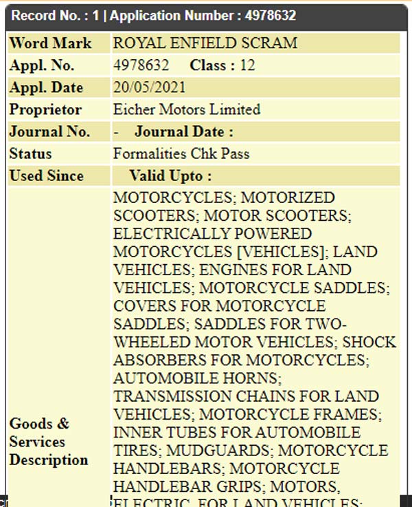 Royal Enfield Scram Name Registered In India: Could It The New Scrambler Motorcycle?