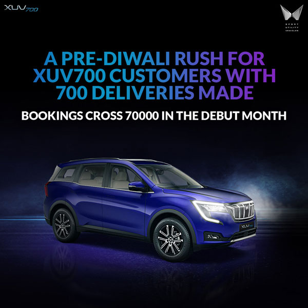 Mahindra XUV700 Receives 70,000 Bookings In Just One Month — 700 Already Delivered
