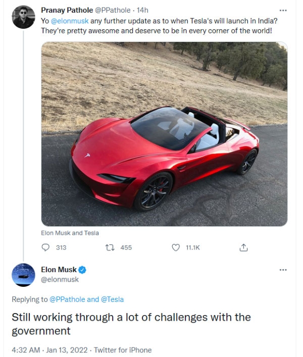Tesla To Set Up Manufacturing Facility In Telangana? State Minister Invites Elon Musk On Twitter