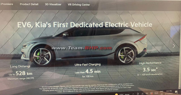 Kia EV6 Brochure Leaked Online: More Than 500Kms On A Single Charge