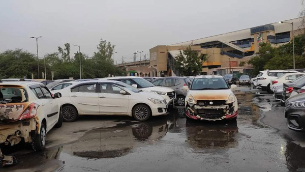 Scenes From Hell As Massive Fire In Delhi EV Parking Space Guts Nearly 100 Vehicles