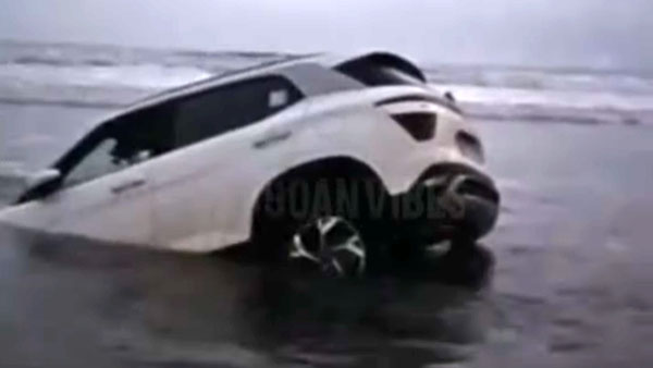 Hyundai Creta Takes A Salty Drink At Goa's Vagator Beach