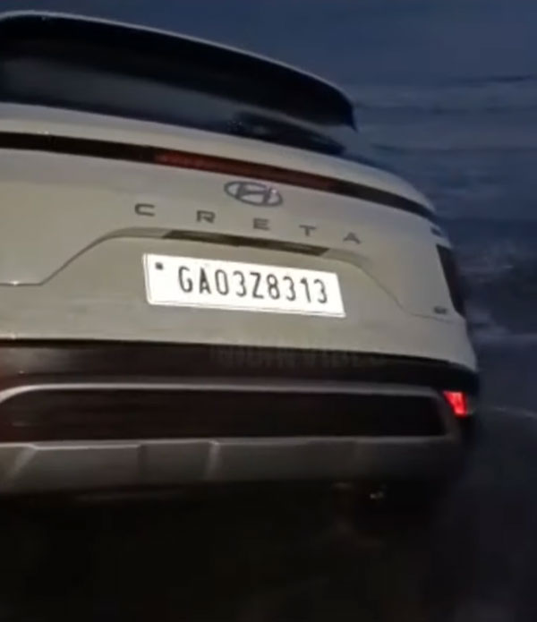Hyundai Creta Takes A Salty Drink At Goa's Vagator Beach