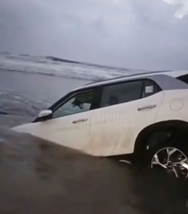 Hyundai Creta Takes A Salty Drink At Goa's Vagator Beach