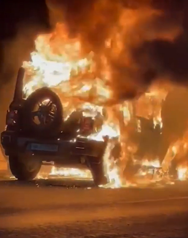 Mahindra Thar Catches Fire While Driving: Video Shows Mahindra Thar Burning In A Fireball