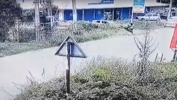 KTM RC 390 Left Dangling From A Transformer