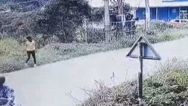 KTM RC 390 Left Dangling From A Transformer